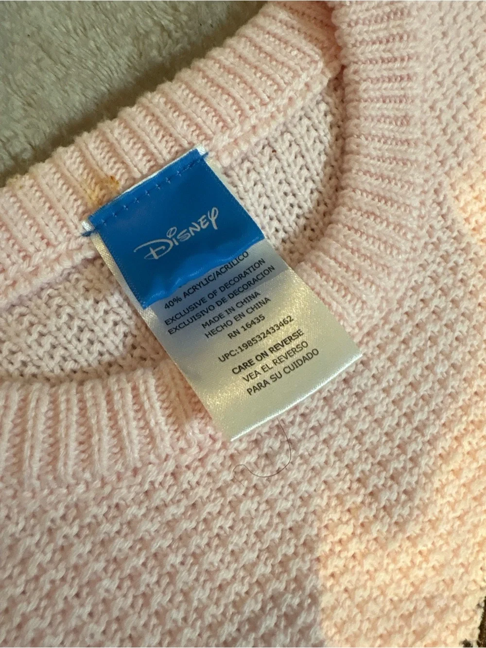 Disney Light Pink Knit Two-Piece Pajama Set with Deer Face